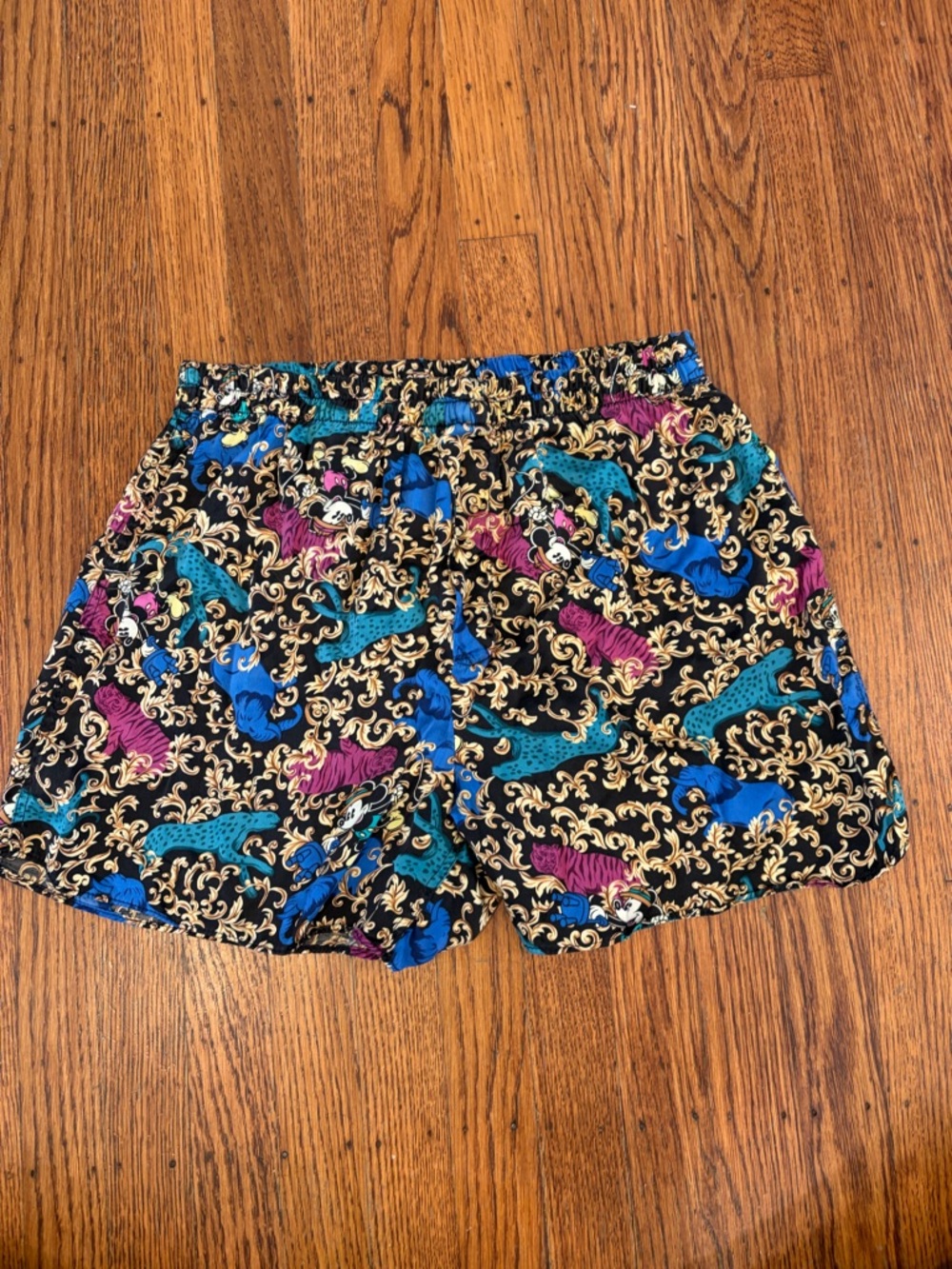 Vintage Disney Good Night Mickey Mouse 100% silk sleep shorts women’s large